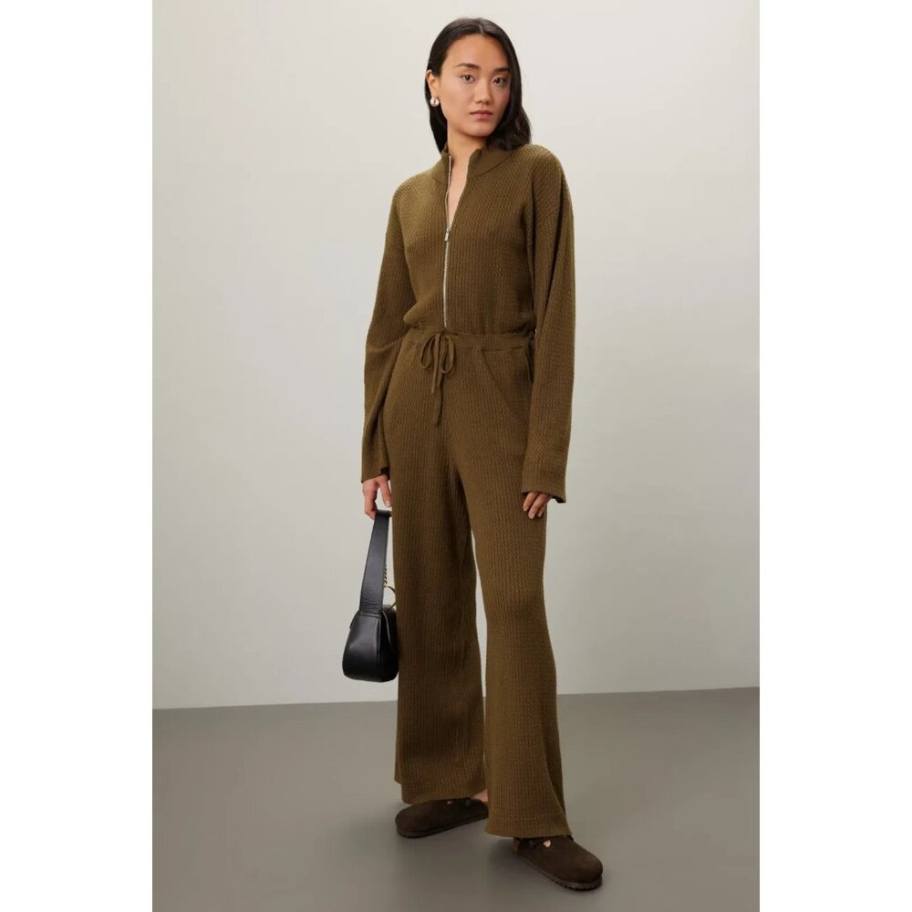 WeWoreWhat Relaxed Sweater Knit Green Jumpsuit Size S - Picture 9 of 16